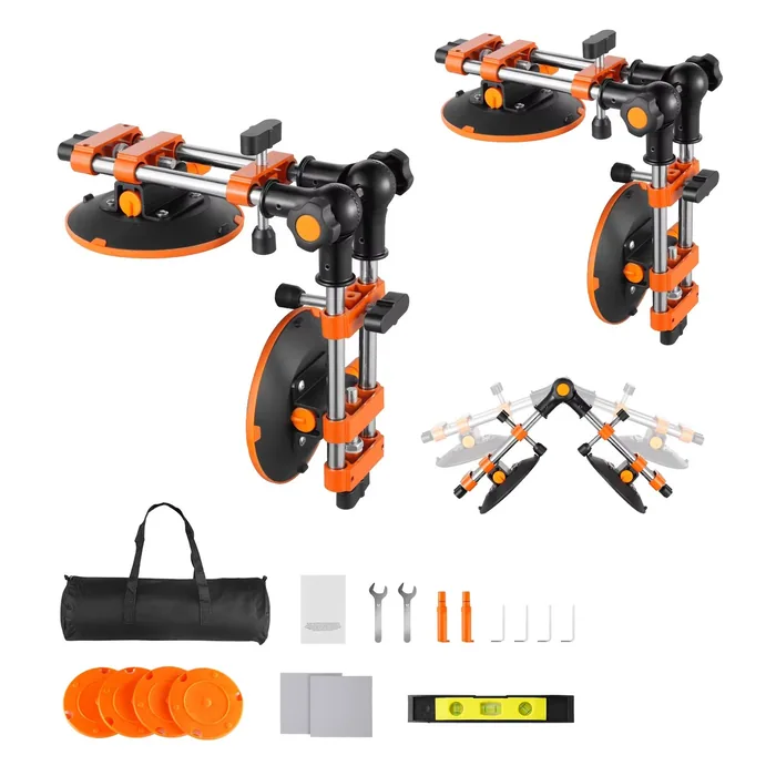 6in SucceBuy 2er-Pack Nahtloser Granitfugenverbinder 90°-120° verstellbar mit 6-Zoll-Saugnäpfen Gripster Fugenverbinder zum Verbinden und Nivellieren von Fliesen