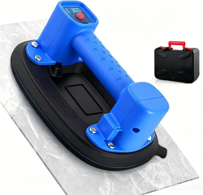 Elektrischer Saugheber, 10" (25,25.5cm 5cm) Vakuum Saugheber Gripster, Tragkraft Max.300KG, Digitalanzeige, Wasserentfernungsfunktion, Fliesenheber für
